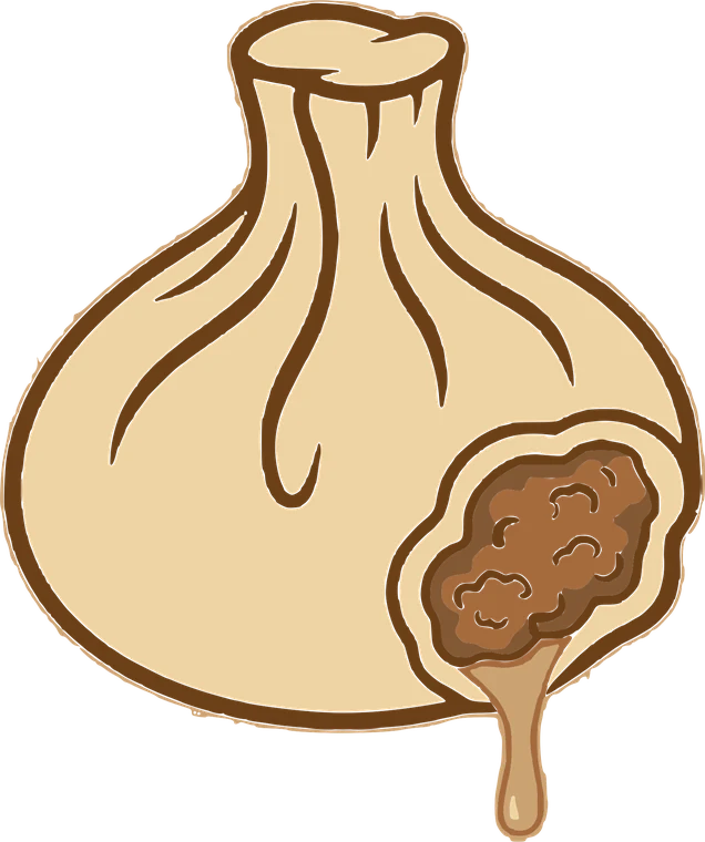 Khinkali dumpling folk illustration